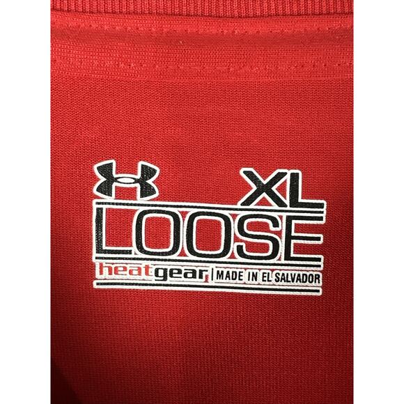 XL Under Armour Texas Tech Shirt Long Sleeve Loose Stretch Red Mens XL NCAA EUC - Picture 3 of 7